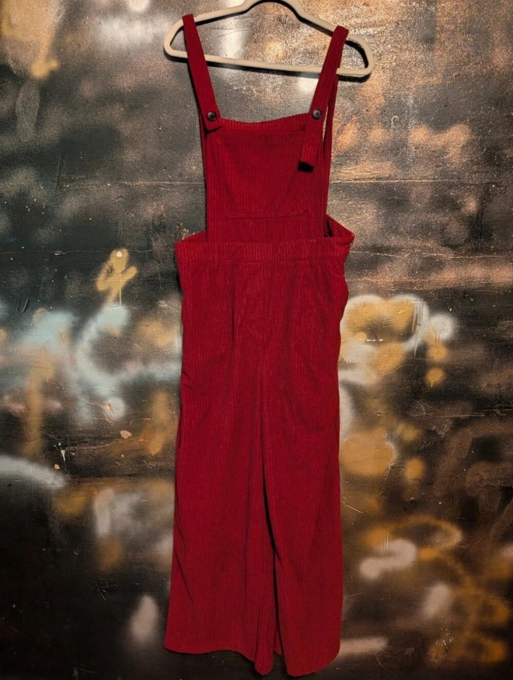 Cider Red Corduroy Wide-Leg Jumpsuit
